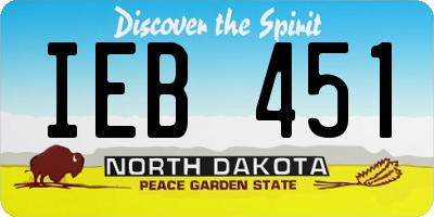 ND license plate IEB451