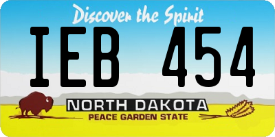 ND license plate IEB454