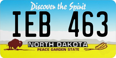 ND license plate IEB463