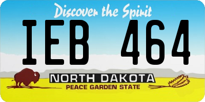 ND license plate IEB464