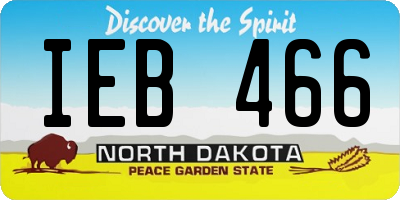 ND license plate IEB466