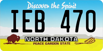 ND license plate IEB470