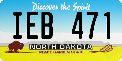 ND license plate IEB471