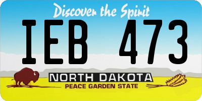 ND license plate IEB473