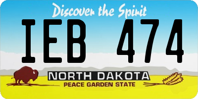 ND license plate IEB474