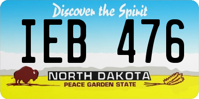 ND license plate IEB476