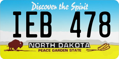 ND license plate IEB478