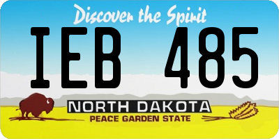 ND license plate IEB485