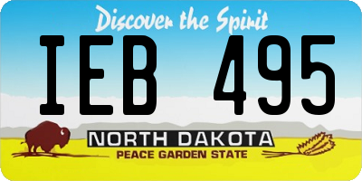 ND license plate IEB495