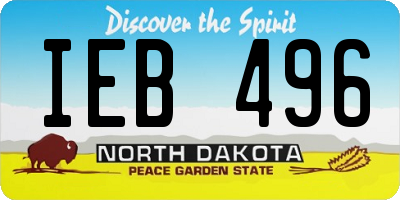 ND license plate IEB496