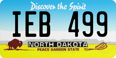 ND license plate IEB499