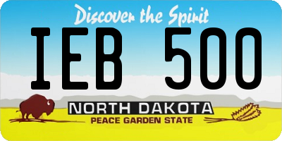 ND license plate IEB500
