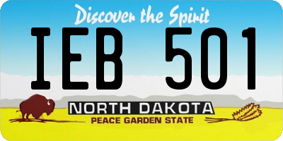 ND license plate IEB501
