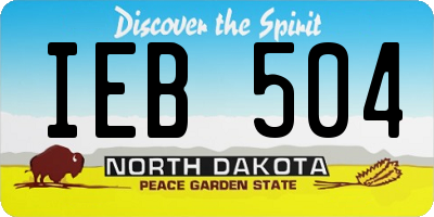 ND license plate IEB504