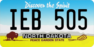 ND license plate IEB505