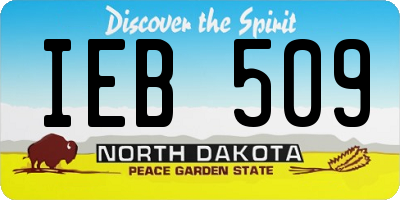 ND license plate IEB509
