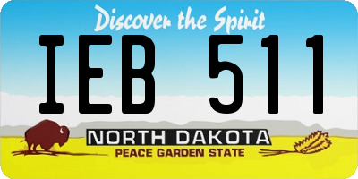 ND license plate IEB511