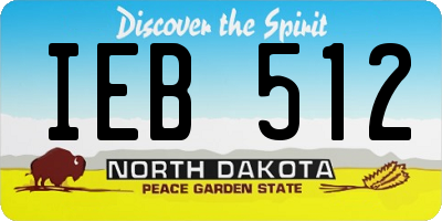 ND license plate IEB512