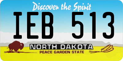 ND license plate IEB513