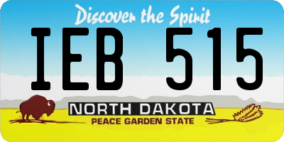 ND license plate IEB515
