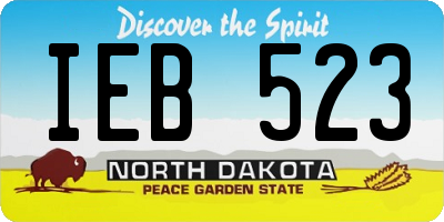 ND license plate IEB523