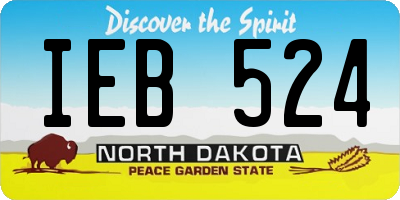 ND license plate IEB524