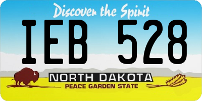 ND license plate IEB528