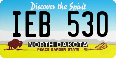 ND license plate IEB530