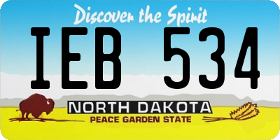 ND license plate IEB534