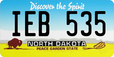 ND license plate IEB535