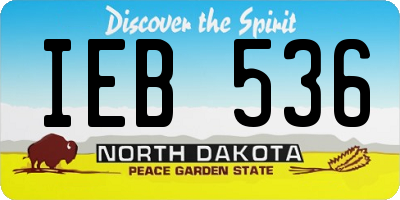ND license plate IEB536