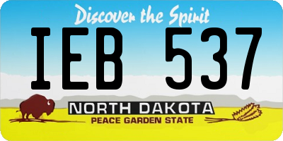 ND license plate IEB537