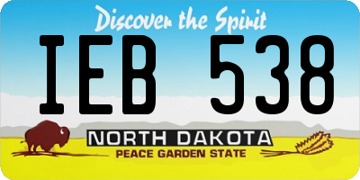 ND license plate IEB538