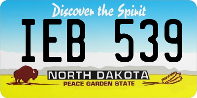ND license plate IEB539