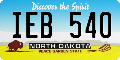 ND license plate IEB540