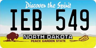 ND license plate IEB549