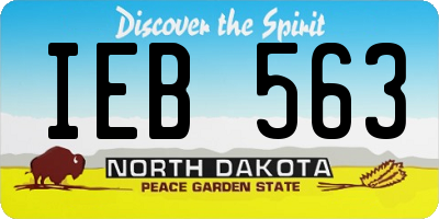 ND license plate IEB563