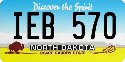 ND license plate IEB570