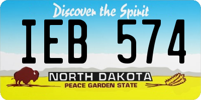 ND license plate IEB574