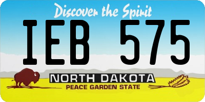 ND license plate IEB575