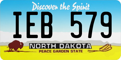 ND license plate IEB579