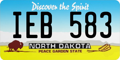 ND license plate IEB583
