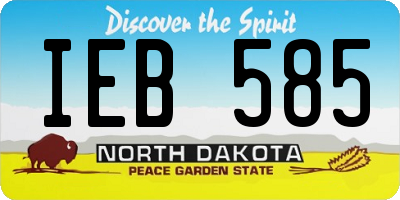 ND license plate IEB585