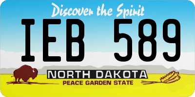 ND license plate IEB589