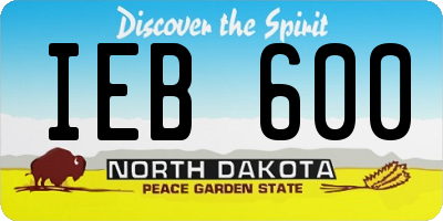 ND license plate IEB600