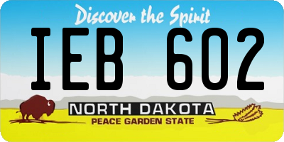 ND license plate IEB602