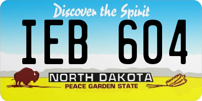 ND license plate IEB604