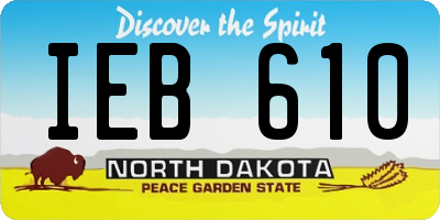 ND license plate IEB610