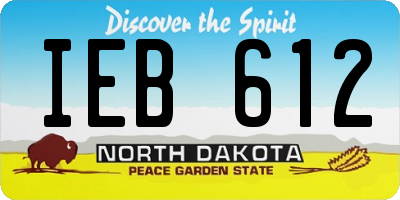 ND license plate IEB612
