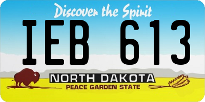 ND license plate IEB613